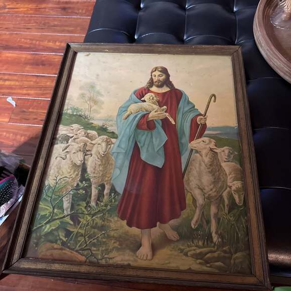 Unbranded Other - Vintage Print Jesus The Good Shepherd Framed